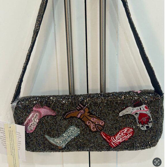 Handcrafted in India Beaded Bag Western Cowboy Boots New Release Tik Tok Viral - Picture 6 of 6